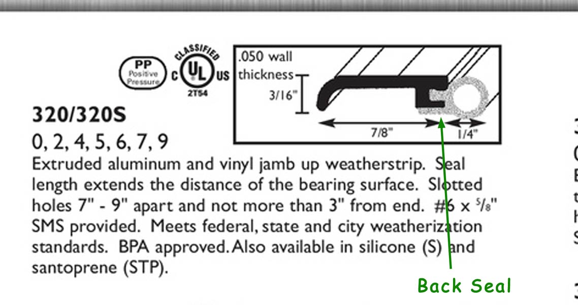 Weatherstripping cut away view